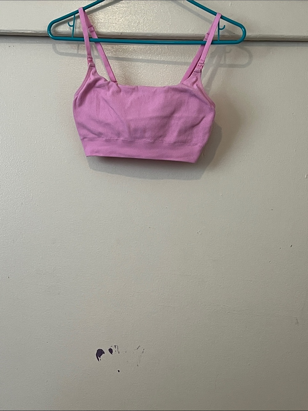 Mommada Pink Ribbed Nursing Bra Top